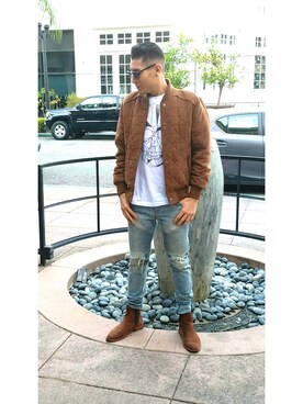 「G by Guess（ジーバイゲス）のアイテム（その他アウター）」を使った、Shadez Marcé ☑️さん（メンズ・180cm）の春コーディネート