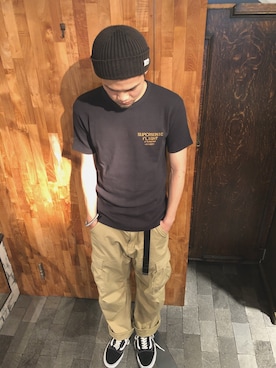 「AVIREX（アヴィレックス）のアイテム」を使った、Asai.Hirotoさん（メンズ・177cm）の夏コーディネート