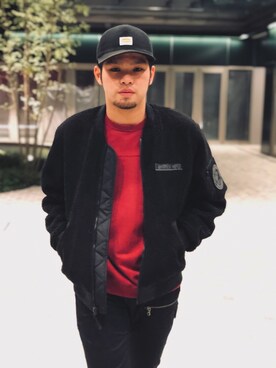 「スタッフセンバツ」｜「アイテム（MA-1）」を使った、Asai.Hirotoさん（メンズ・177cm）の冬コーディネート