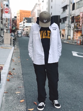 「オックスフォードシャツ」｜Asai.Hirotoさん（メンズ・177cm）の冬コーディネート
