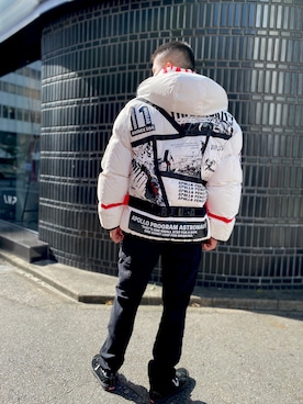 「AVIREX（アヴィレックス）のアイテム（ダウンジャケット/コート）」を使った、Asai.Hirotoさん（メンズ・177cm）の夏コーディネート