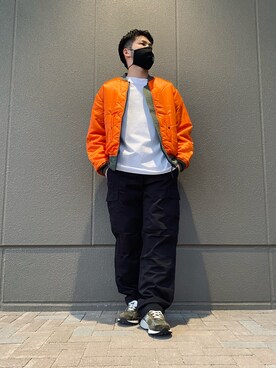 「コーディネート」｜「アイテム（MA-1）」を使った、Asai.Hirotoさん（メンズ・177cm）の春コーディネート