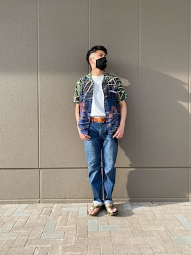 「AVIREX（アヴィレックス）のアイテム（サンダル）」を使った、Asai.Hirotoさん（メンズ・177cm）の春コーディネート