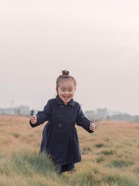 「GAP（ギャップ）のアイテム（ダッフルコート）」を使った、ginnie1984さん（キッズ・110cm）の冬コーディネート