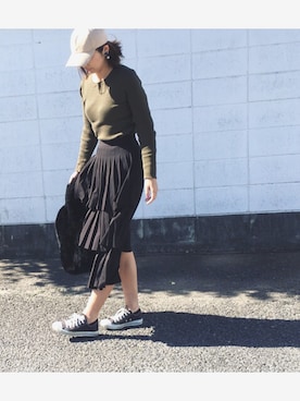 「CONVERSE（コンバース）のconverse（コンバース） ALL STAR OX（オールスターOX）（スニーカー）」を使った、tknkさん（レディース・162cm）の秋コーディネート