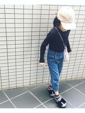「リブニット」｜「アイテム（スリッポン）」を使った、tknkさん（キッズ・120cm）の秋コーディネート