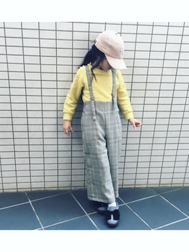 「petit main」｜「アイテム（スリッポン）」を使った、tknkさん（キッズ・120cm）の秋コーディネート