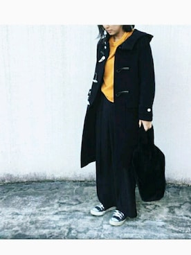 「HYKE」｜「アイテム（ダッフルコート）」を使った、tknkさん（レディース・162cm）の冬コーディネート