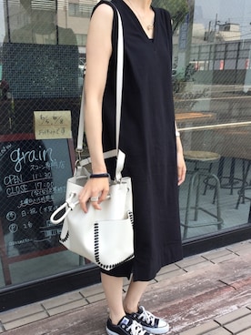 「CONVERSE（コンバース）のconverse（コンバース） ALL STAR OX（オールスターOX）（スニーカー）」を使った、429さん（レディース・160cm）の夏コーディネート