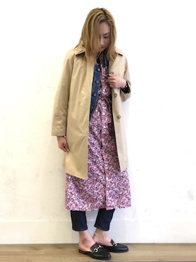 「Gジャン」｜「アイテム（ステンカラーコート）」を使った、ARAI SATOMIさん（レディース・163cm）の冬コーディネート