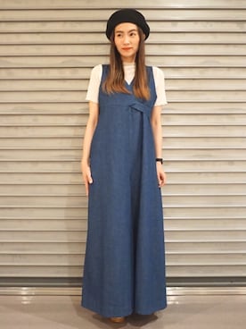 「freada」｜「アイテム（オールインワン・サロペット）」を使った、ARAI SATOMIさん（レディース・163cm）の夏コーディネート