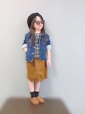 「5歳」｜「アイテム（モカシン/デッキシューズ）」を使った、naaaさん（キッズ・110cm）の秋コーディネート