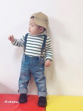 「ボーター」｜「アイテム（その他）」を使った、naaaさん（キッズ・70cm）の冬コーディネート