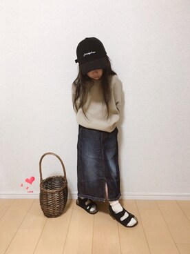 「アイテム（サンダル）」を使った、naaaさん（キッズ・110cm）の春コーディネート