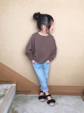 「アイテム（サンダル）」を使った、naaaさん（キッズ・110cm）の春コーディネート