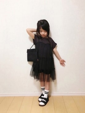 「アイテム（サンダル）」を使った、naaaさん（キッズ・110cm）の春コーディネート