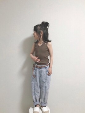 「アイテム（パンプス）」を使った、naaaさん（キッズ・121cm）の春コーディネート