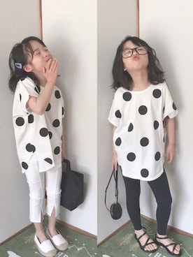 「アイテム（パンプス）」を使った、naaaさん（キッズ・121cm）の春コーディネート