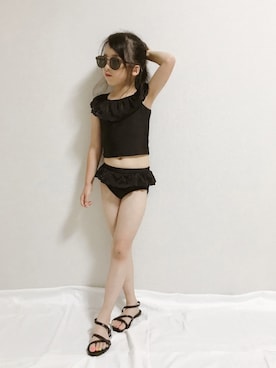 「ポニーテール」｜naaaさん（キッズ・124cm）の夏コーディネート