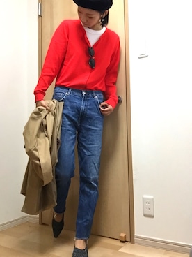 「DEVICE（デバイス）のアイテム（帽子）」を使った、miyumamaさん（レディース・167cm）の春コーディネート