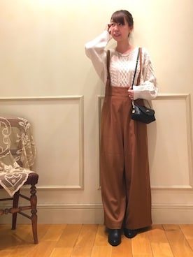 「ケーブルニット」｜「アイテム（ブーティ）」を使った、megさん（レディース・159cm）の秋コーディネート