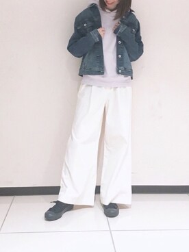「Te chichi（テチチ）のアイテム（デニムジャケット）」を使った、megさん（レディース・159cm）の冬コーディネート