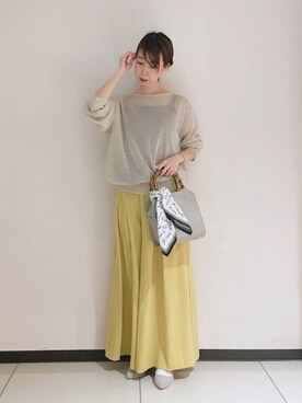 「セットアイテム」｜「アイテム（財布/小物）」を使った、megさん（レディース・159cm）の春コーディネート