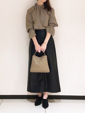 「合皮スカート」｜megさん（レディース・159cm）の夏コーディネート