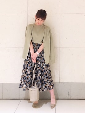 「Te chichi（テチチ）のアイテム（アンサンブル）」を使った、megさん（レディース・159cm）の春コーディネート