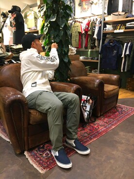 「新作」｜「アイテム（スリッポン）」を使った、YOSHI☆LAWさん（メンズ・173cm）の夏コーディネート