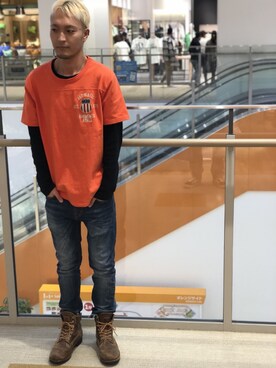 「TYPE BLUE（タイプブルー）のアイテム（パンツ）」を使った、YOSHI☆LAWさん（メンズ・173cm）の春コーディネート