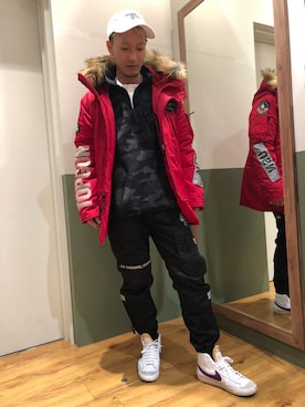 「TOPGUN」｜「アイテム（ブルゾン）」を使った、YOSHI☆LAWさん（メンズ・173cm）の秋コーディネート