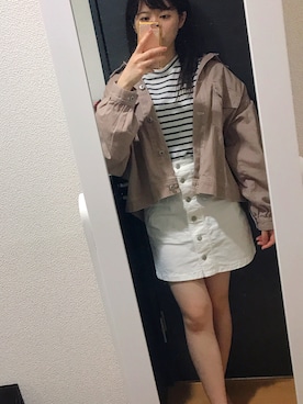 「AS KNOW AS plus（アズノゥアズプラス）のアイテム（デニムジャケット）」を使った、sdさん（レディース・154cm）の春コーディネート