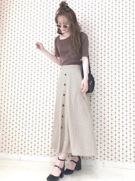 「archives e'pice（アルシーヴエピス）のアイテム（スカート）」を使った、EPIMI ÉPIMMYさん（レディース・163cm）の夏コーディネート