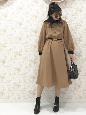 「archives e'pice（アルシーヴエピス）のアイテム（ワンピース/ドレス）」を使った、EPIMI ÉPIMMYさん（レディース・163cm）の秋コーディネート