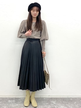 「archives（アルシーヴ）のアイテム（帽子）」を使った、EPIMI ÉPIMMYさん（レディース・163cm）の冬コーディネート