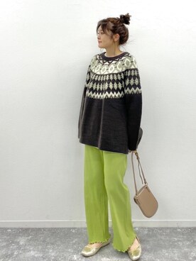 「ピスタチオ」｜「アイテム（バレエシューズ）」を使った、EPIMI ÉPIMMYさん（レディース・156cm）の冬コーディネート