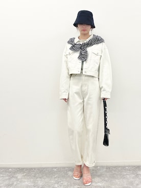 「春めきシューズ」｜「アイテム（デニムジャケット）」を使った、EPIMI ÉPIMMYさん（レディース・163cm）の春コーディネート