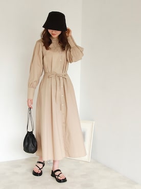 ワンピース ドレスを使った 韓国ファッション の人気ファッションコーディネート 髪型 ロングヘアー Wear