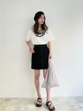 「archives（アルシーヴ）のアイテム（帽子）」を使った、EPIMI ÉPIMMYさん（レディース・163cm）の夏コーディネート