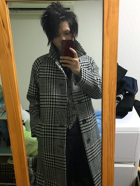 「ESTNATION（エストネーション）のアイテム（ステンカラーコート）」を使った、にしこりKさん（メンズ・171cm）の冬コーディネート