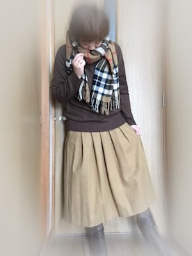 「ina-（イナ）のアイテム」を使った、mikiさん（レディース・169cm）の冬コーディネート