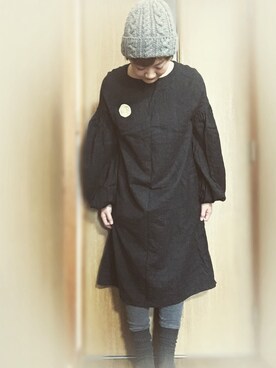 「HIGHLAND 2000（ハイランドトゥーサウザンド）のアイテム（ニットキャップ/ビーニー、グレー系）」を使った、mikiさん（レディース・169cm）の春コーディネート