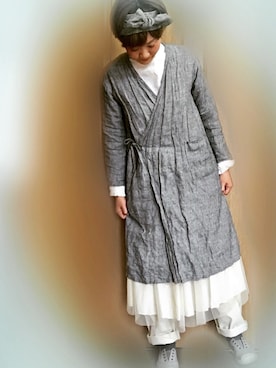 「SM2（エスエムツー）のアイテム（ワンピース、ベージュ系）」を使った、mikiさん（レディース・169cm）の春コーディネート