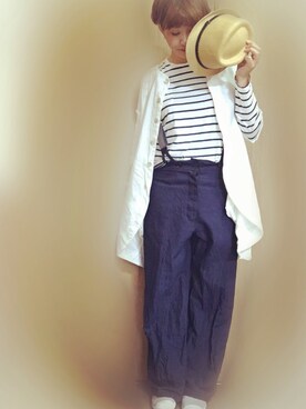 「GU（ジーユー）のアイテム（Tシャツ/カットソー、その他）」を使った、mikiさん（レディース・169cm）の春コーディネート