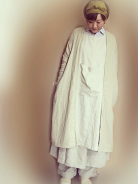 「UNIQLO（ユニクロ）のアイテム（シャツ/ブラウス、グレー系）」を使った、mikiさん（レディース・169cm）の春コーディネート