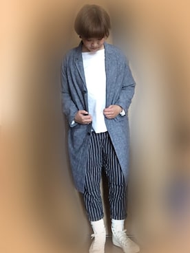 「UNIQLO（ユニクロ）のアイテム（ジャケット/アウター、ブルー系）」を使った、mikiさん（レディース・169cm）の春コーディネート