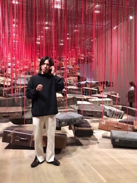 「JOHN LAWRENCE SULLIVAN」｜「アイテム（スウェット）」を使った、rxoryorzoさん（メンズ・170cm）の春コーディネート