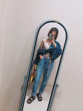 「ONLY（オンリー）のアイテム（パンツ）」を使った、撒欢儿李思思さん（レディース・158cm）の春コーディネート