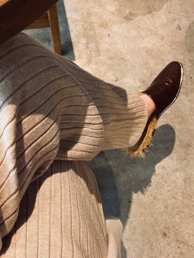 「リブニットパンツ」｜nayumiさん（レディース・157cm）の秋コーディネート